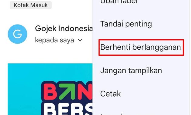 Cara Berhenti Berlangganan Email di Gmail Via HP