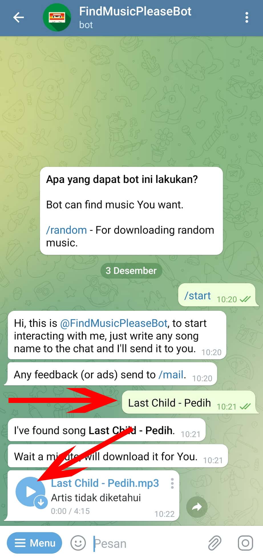 Bot / Channel / Grup Telegram Download Lagu / Musik Indonesia, Barat, Youtube, Spotify, Joox, Flac, Tiktok Format MP3 Terlengkap dan Gratis di HP Android, Iphone, Laptop Maupun Komputer (PC).