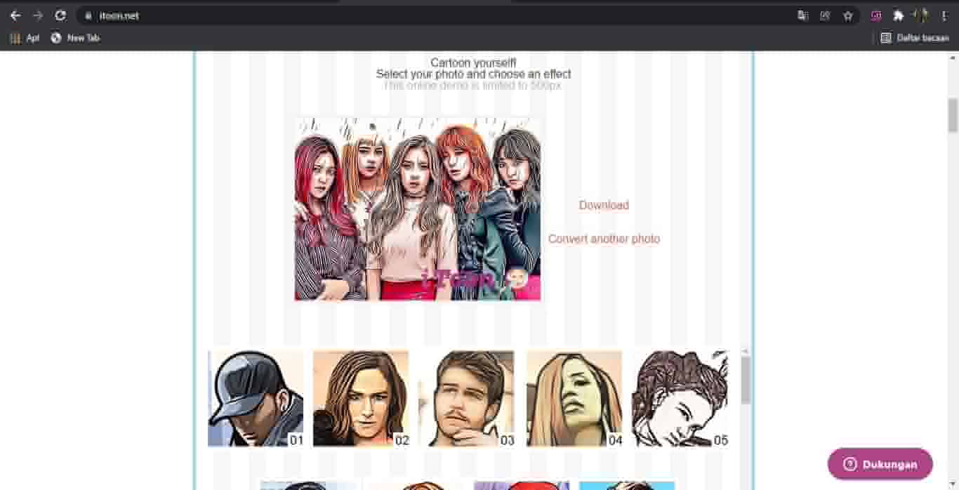 Cara Edit, Ubah, Convert dan Membuat Foto / Gambar Jadi Kartun Anime, Karikatur, Ilustrasi 3D Secara Online Tanpa Aplikasi Melalui Situs Web Gratis di HP Android, Iphone, Laptop maupun Komputer (PC) Terbaru.