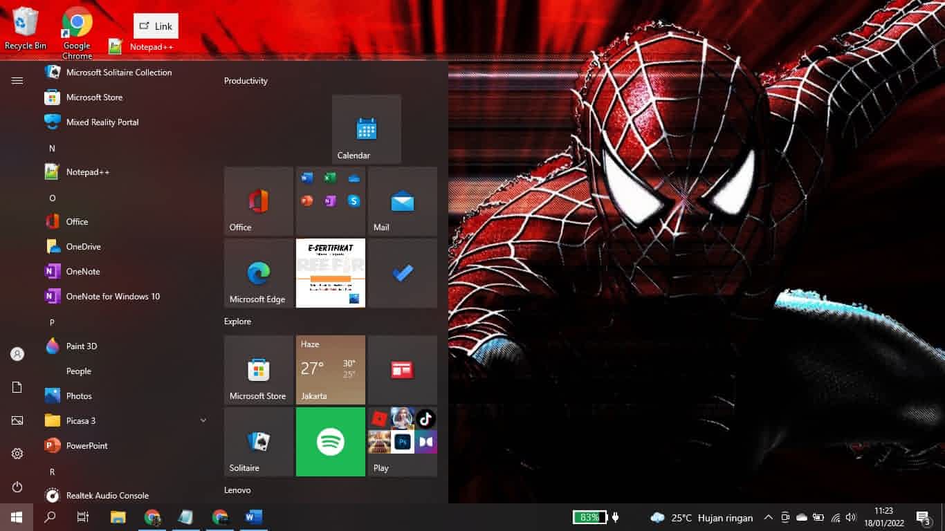 cara menampilkan aplikasi di layar laptop