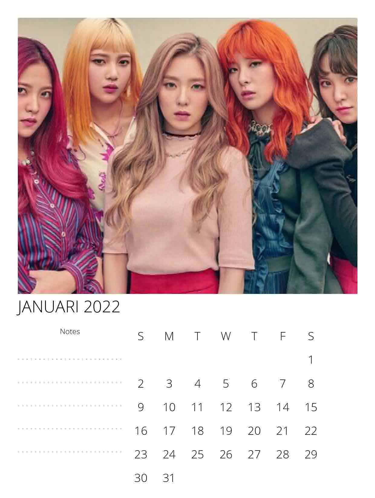 Template Kalender 2022