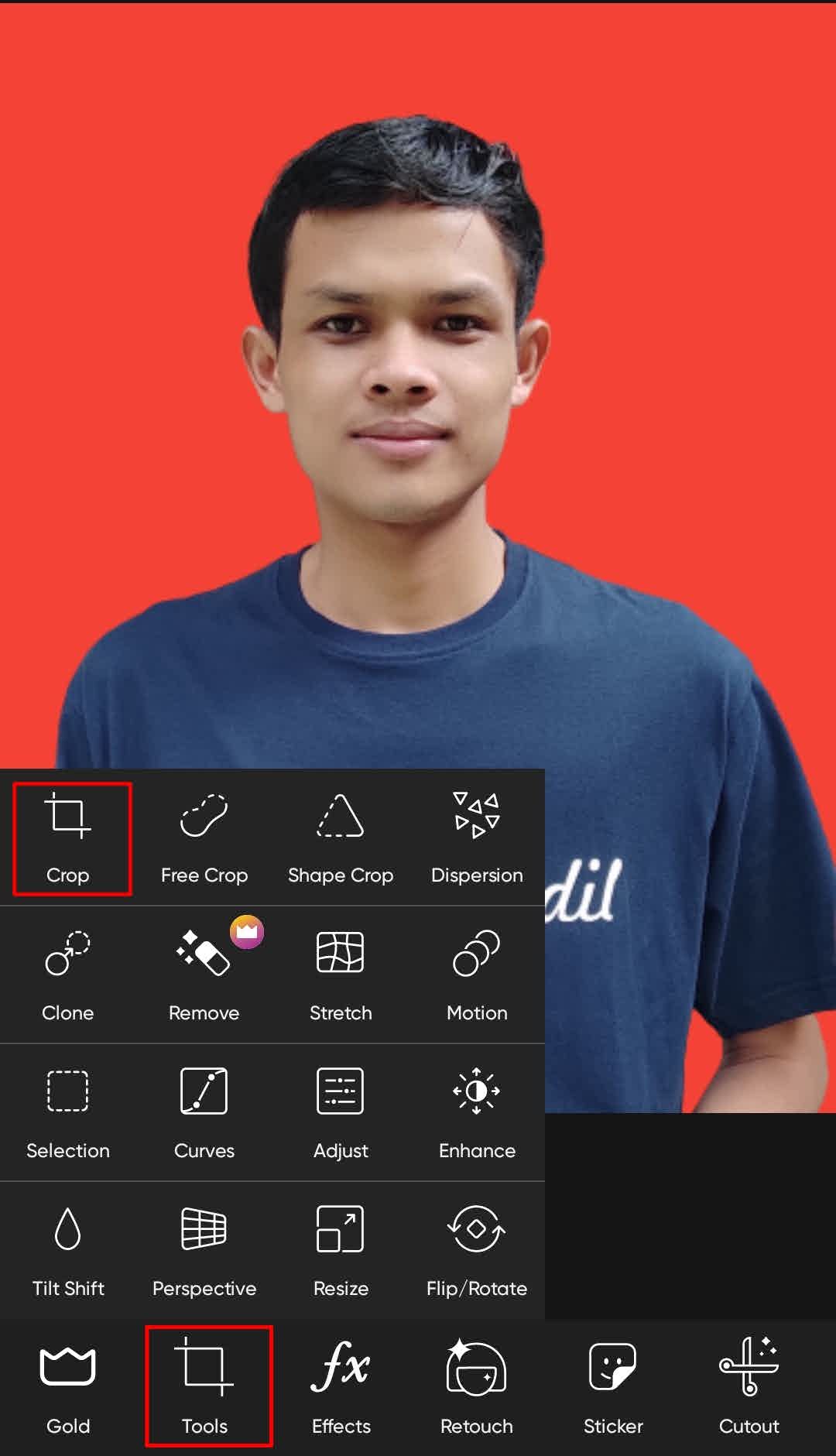 Crop Foto 4x6 di Picsart