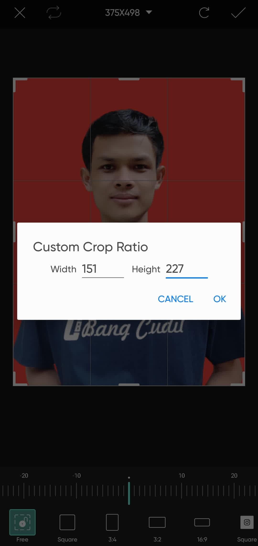 Crop Foto 4x6 di Picsart