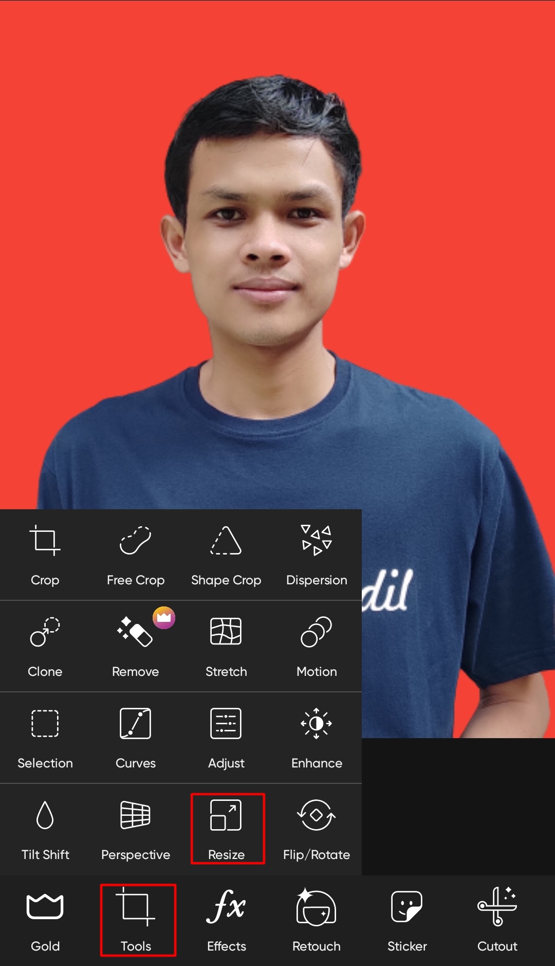 Resize Foto 4x6 di Picsart