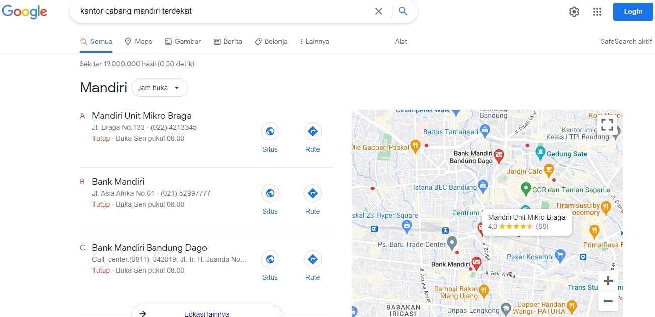 Kantor Cabang Bank Mandiri Terdekat Dari Lokasi Saya Sekarang