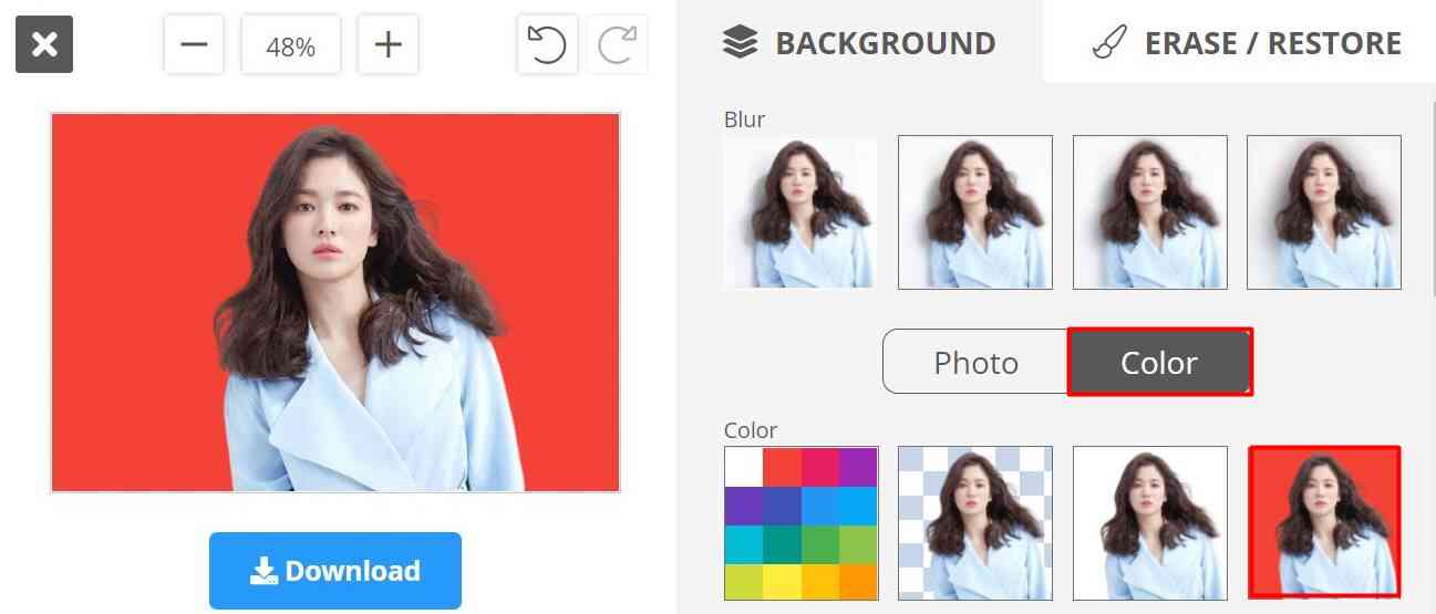 Cara Ganti, Ubah, Edit dan Hapus Background Foto / Gambar Menjadi Merah dan Biru Secara Online Gratis Tanpa Aplikasi Tambahan di HP Android, Iphone, Laptop maupun Komputer (PC).